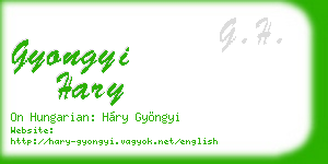 gyongyi hary business card